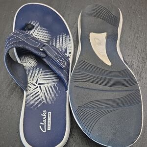 Clarks Blue Sandals with White Pattern